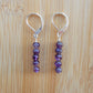 Minimalist Bar Earrings Amethyst Crystal Gemstone Drop Dangle Boho Jewelry Sterling Silver Handmade