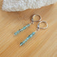 Minimalist Bar Earrings Blue Apatite Crystal Gemstone Drop Dangle Boho Jewelry Sterling Silver Handmade