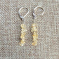 Minimalist Bar Earrings Citrine Crystal Gemstone Drop Dangle Boho Jewelry Sterling Silver Handmade