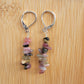 Minimalist Bar Earrings Watermelon Tourmaline Crystal Gemstone Drop Dangle Boho Jewelry Sterling Silver Handmade