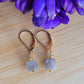 Gray Moonstone Earrings Dangle Drop Gold June Birthstone Handmade