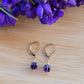 Amethyst Earrings Crystal Gemstone Drop Dangle Gold February Birthstone