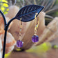 Amethyst Earrings Crystal Gemstone Drop Dangle Gold February Birthstone