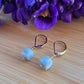 Blue Opal Earrings Gemstone Crystal Dangle Drop October Birthstone Gold