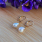 Baroque Pearl Earrings Drop Dangle Real Freshwater Pearl Wedding Bridal Jewelry June Birthstone