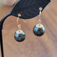 Tahitian Pearl Earrings Dangle Drop Black South Sea Pearl June Birthstone Gold