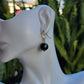 Tahitian Pearl Earrings Dangle Drop Black South Sea Pearl June Birthstone Gold