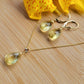 Jewelry Set Lemon Quartz Crystal Gemstone Earrings and Necklace set 14k gold filled genuine precious stones