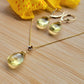 Jewelry Set Lemon Quartz Crystal Gemstone Earrings and Necklace set 14k gold filled genuine precious stones