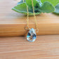 Swiss BLUE TOPAZ  Floating Necklace Crystal Gemstone Minimalist Jewelry Handmade December Birthstone