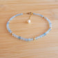 Aquamarine beaded anklet crystal gemstone ankle bracelet 14k gold filled march birthstone 