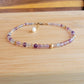 Flourite beaded anklet crystal gemstone ankle bracelet 14k gold filled