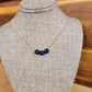 Lapis Lazuli Floating Necklace 3 Stone  Crystal Gemstone Minimalist Jewelry Handmade Simple