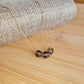 Smoky Quartz Floating Necklace 3 Stone Crystal Gemstone Minimalist Jewelry Handmade Simple