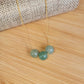 Aventurine Floating Necklace 3 Stone Crystal Gemstone Minimalist Jewelry Handmade Simple