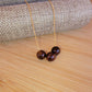 Red Agate Floating Necklace 3 Stone  Crystal Gemstone Minimalist Jewelry Handmade Simple