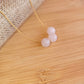 Rose Quartz Floating Necklace 3 Stone Crystal Gemstone Gold  Minimalist Jewelry Handmade Simple