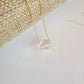 Rock Quartz  Floating Necklace  Clear  Crystal Gemstone Minimalist Jewelry April  Birthstone