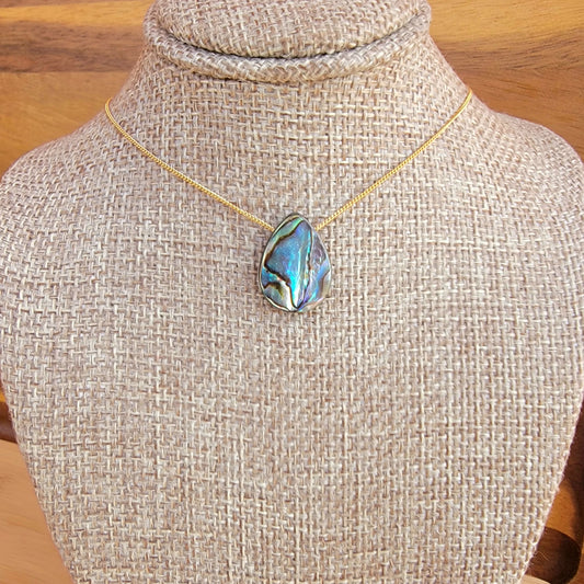 Floating Necklace Abalone Shell 14K Gold Filled Minimalist Jewelry Handmade