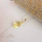 Lemon Quartz  Gemstone Drop Necklace 14K Gold Filled Genuine Handmade Spiral Briolette Crystal Best Gift ofr Her