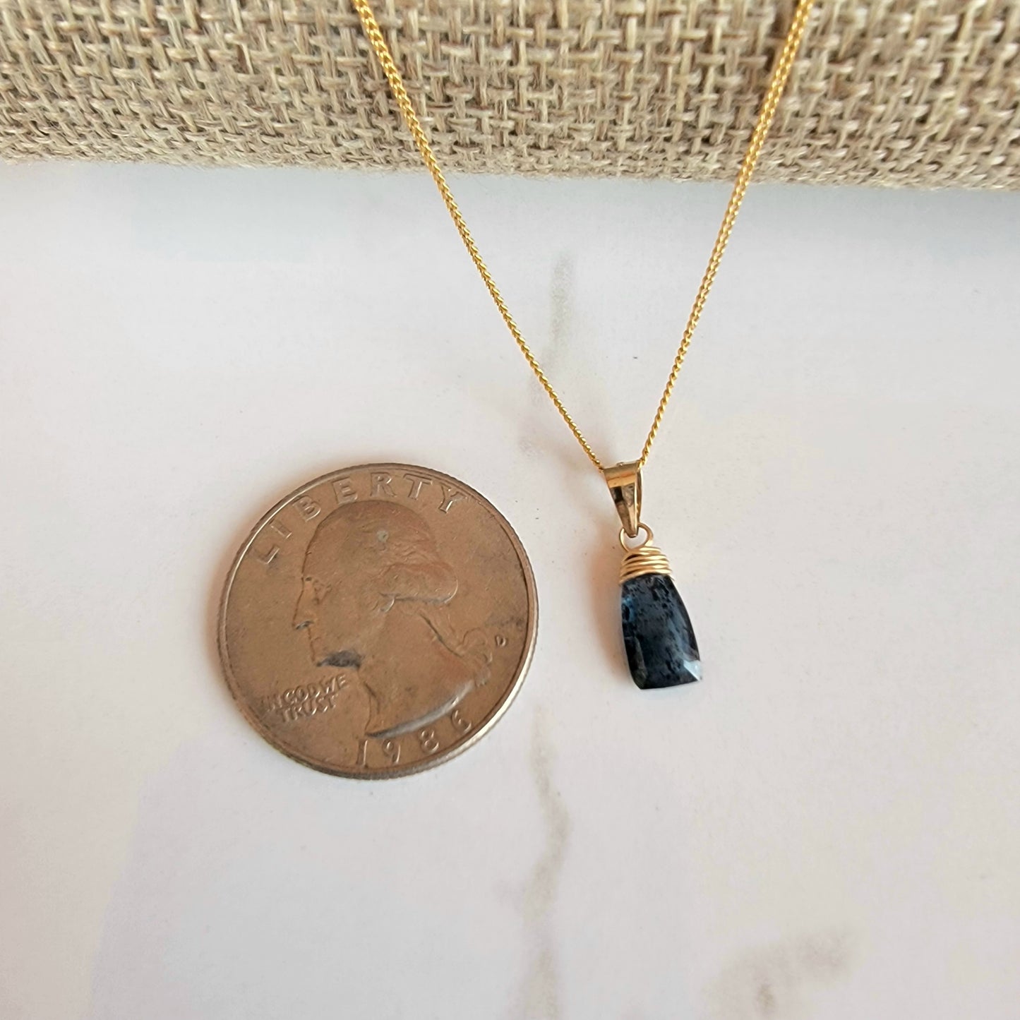 Kyanite Gemstone Necklace 14K Gold Filled Dainty Delicate Necklace Genuine Natural Best Gift for Her handmade