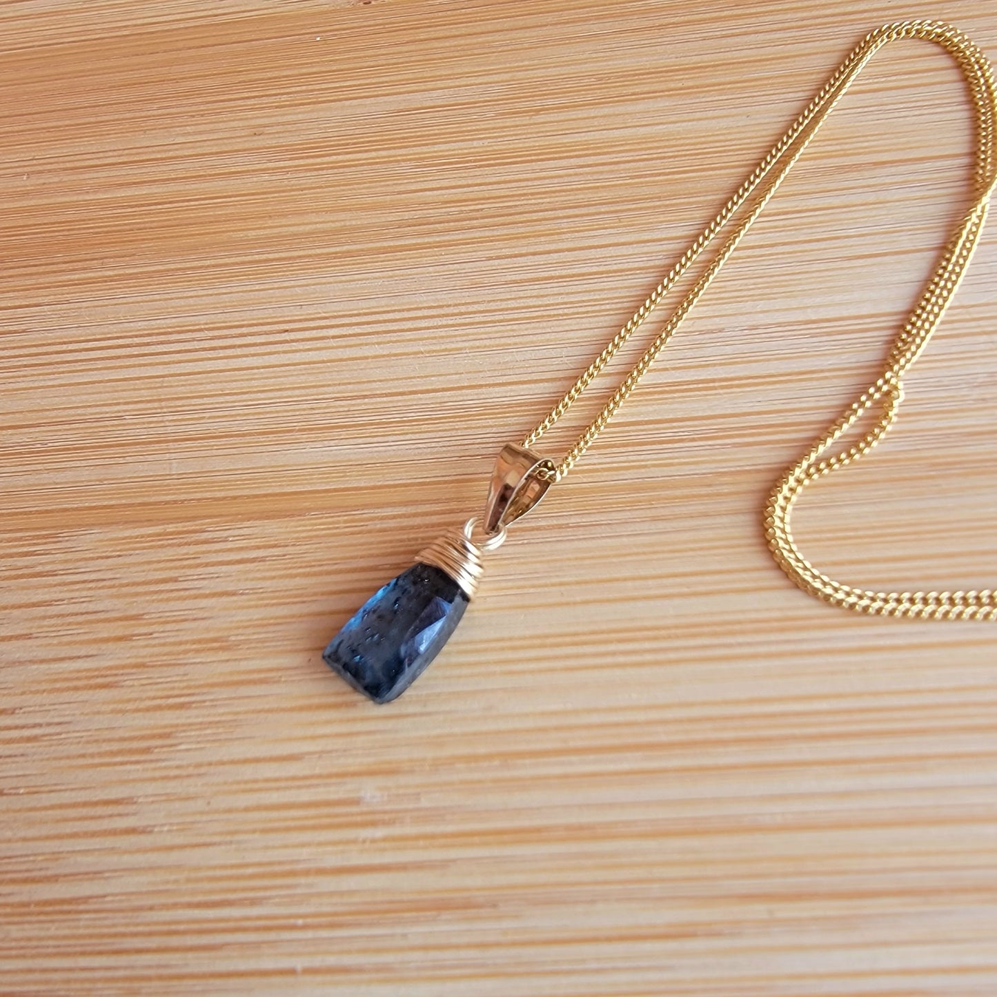 Kyanite Gemstone Necklace 14K Gold Filled Dainty Delicate Necklace Genuine Natural Best Gift for Her handmade