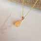 Peach Moonstone Necklace Gold Genuine Gemstone Briolette Handmade June Birthstone