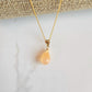 Peach Moonstone Necklace Gold Genuine Gemstone Briolette Handmade June Birthstone