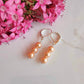 Peach Pearl Earrings Swarovski Drop Dangle Gemstone Boho Jewelry Sterling Silver