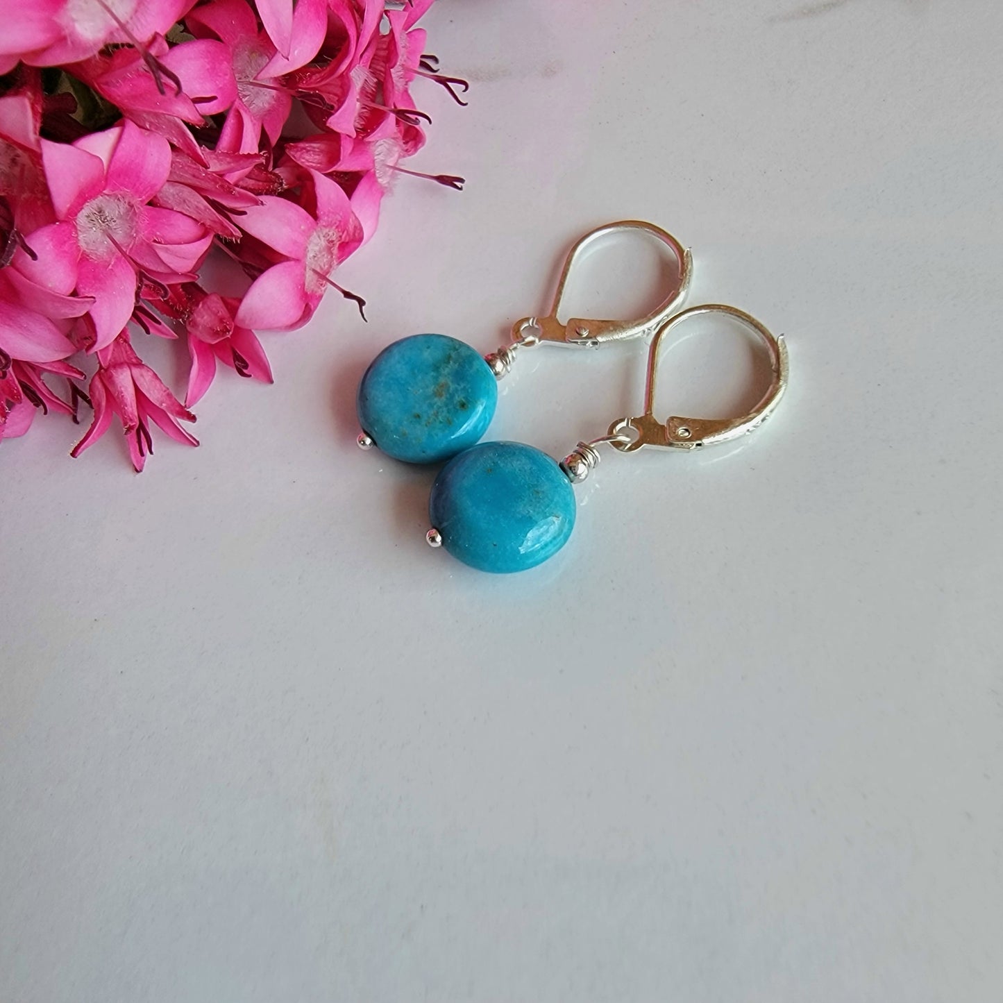 Amazonite Earrings Drop Dangle Gemstone Boho Jewelry Silver