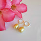 Golden Pearl Earrings Drop Dangle Gemstone Boho Jewelry Sterling Silver