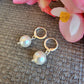 White Pearl Earrings Swarovski Drop Dangle Gemstone Boho Jewelry Sterling Silver