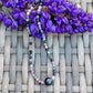 Tahitian Pearl Necklace Choker with genuine tourmaline  gemstone crystals, black south sea pearl
