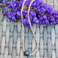 Tahitian Pearl Necklace Choker with genuine sunstone  gemstone crystals, black south sea pearl