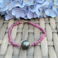 Tahitian pearl bracelet with Genuine Real Ruby gemstones 