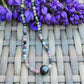Tahitian Pearl Necklace Choker with genuine tourmaline  gemstone crystals, black south sea pearl