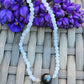 Tahitian Pearl Necklace Choker with genuine rainbow moonstone  gemstone crystals, black south sea pearl