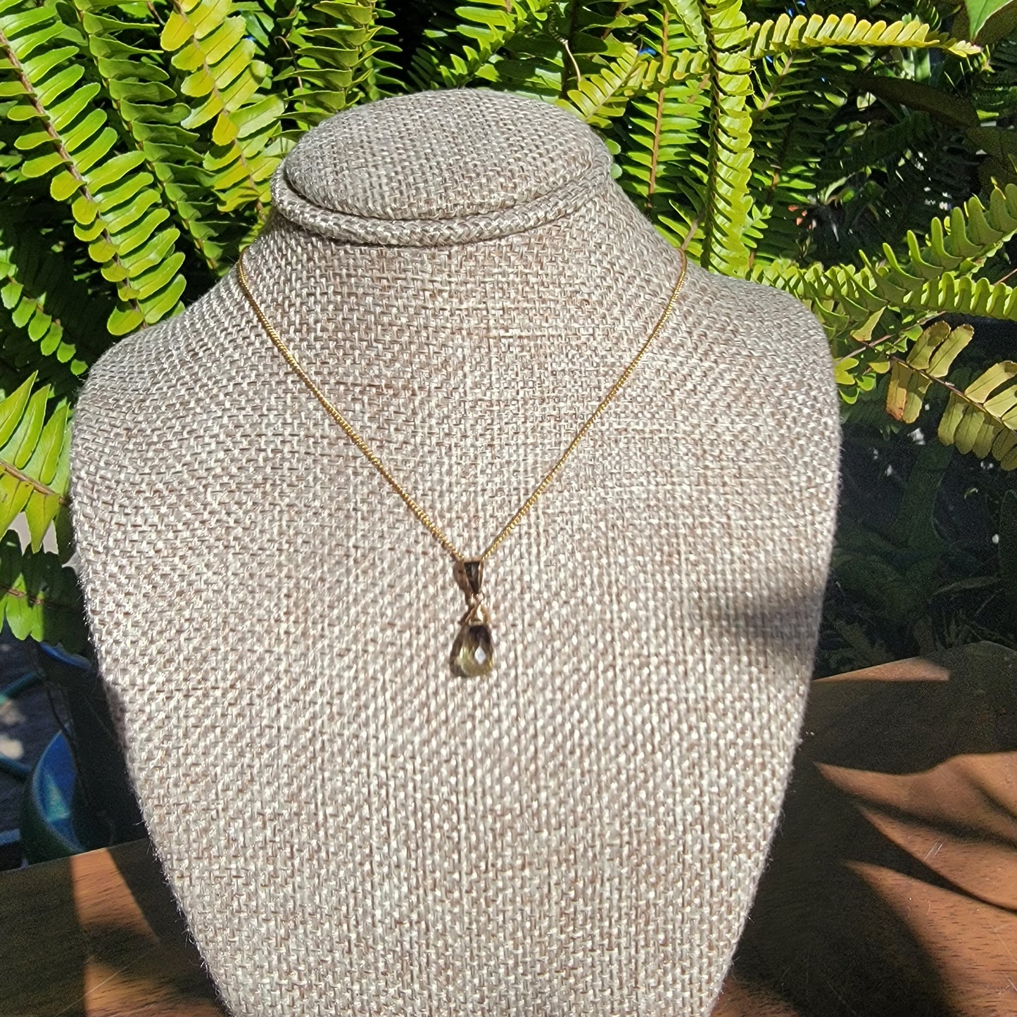 Bi Lemon Quartz Necklace 14K Gold Filled Handmade Drop Briolette Genuine Gemstone Gift for Her