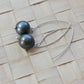 Tahitian Pearl Earrings Dangle Drop set in Solid Sterling Silver Barouqe June Birthstone Black South Sea Pearl