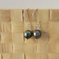 Black Tahitian Pearl Earrings in Sterling Silver Dangle Drop Handmade Boho June Birthstone South Sea Pearl