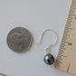 Black Tahitian Pearl Earrings in Sterling Silver Dangle Drop Handmade Boho June Birthstone South Sea Pearl