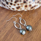 Tahitian Pearl Earrings Sterling Silver Drop Dangle Earrings June Birthstone Black South Sea  Pearl