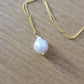Baroque Pearl Drop Necklace 14K Gold Filled Dainty Delicate Necklace June Birthstone