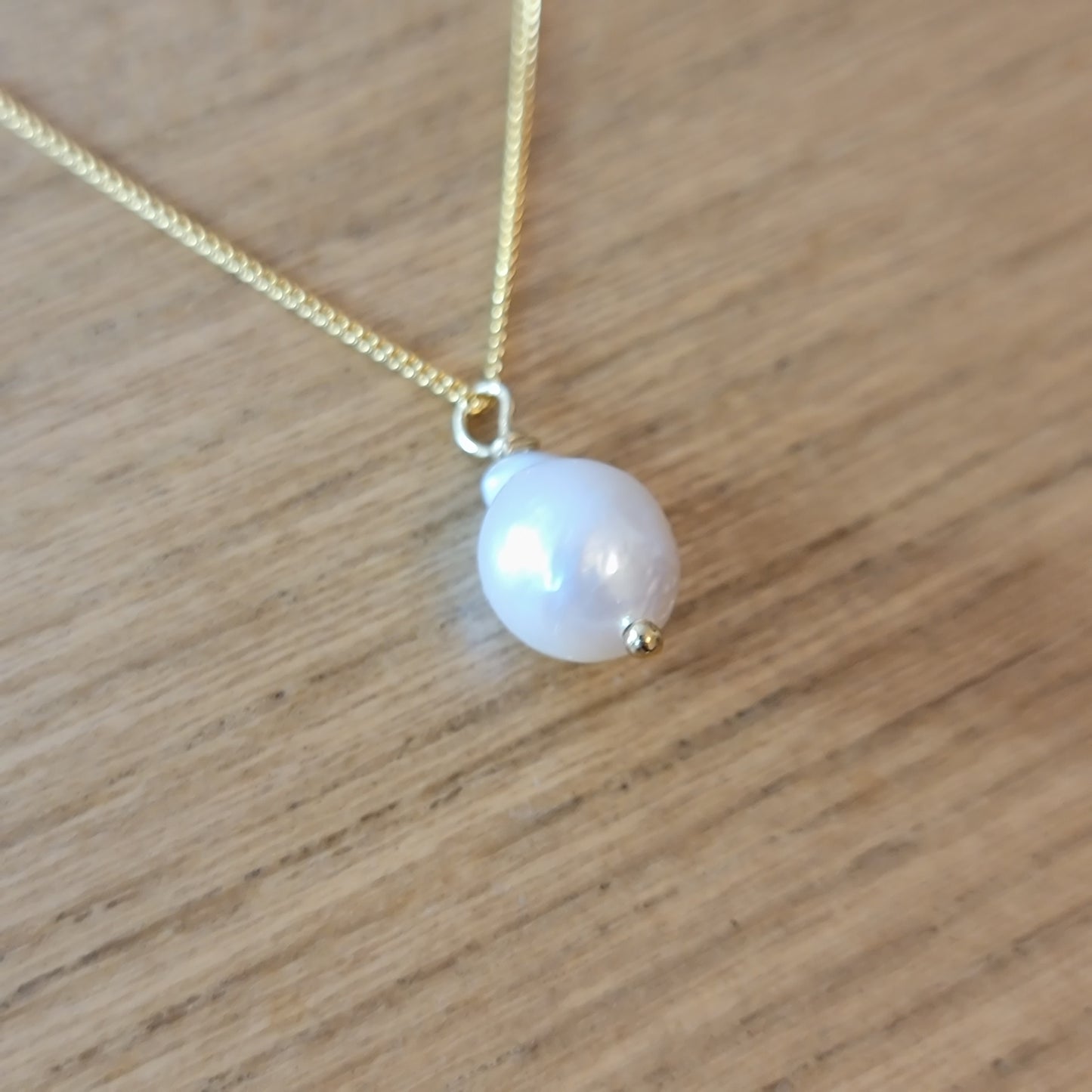 Baroque Pearl Drop Necklace 14K Gold Filled Dainty Delicate Necklace June Birthstone