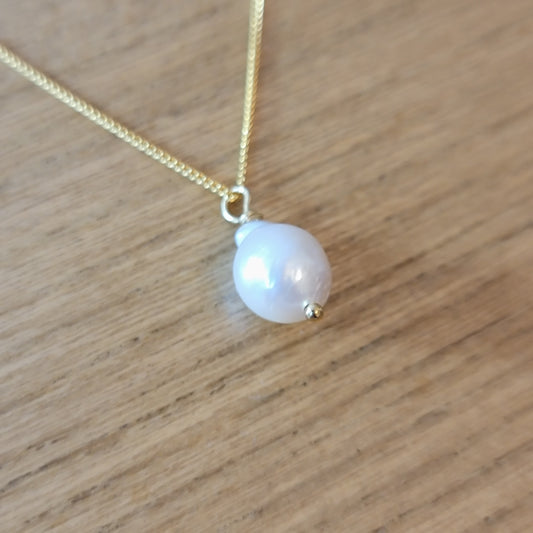 Baroque Pearl Drop Necklace 14K Gold Filled Dainty Delicate Necklace June Birthstone