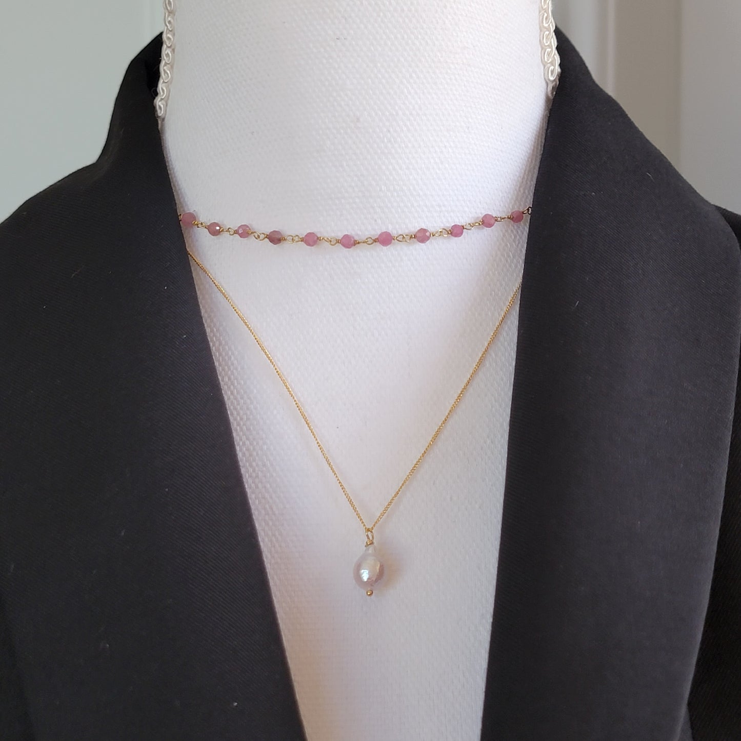 Baroque Pearl Drop Necklace 14K Gold Filled Dainty Delicate Necklace June Birthstone