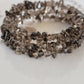 Natural Smoky Quarts Wrap Bracelet Gemstone Raw Chips set in Memory Wire