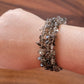 Natural Smoky Quarts Wrap Bracelet Gemstone Raw Chips set in Memory Wire