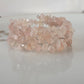 Rose Pink Quarts Wrap Bracelet Gemstone Raw Chips set in Memory Wire