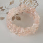 Rose Pink Quarts Wrap Bracelet Gemstone Raw Chips set in Memory Wire